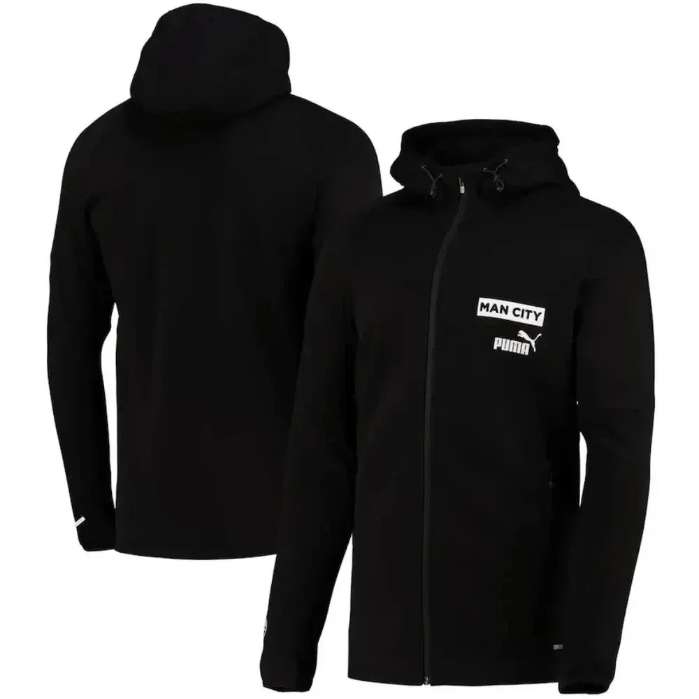 Puma Manchester City Casuals Hoody Jacket - Black NWT Size LY